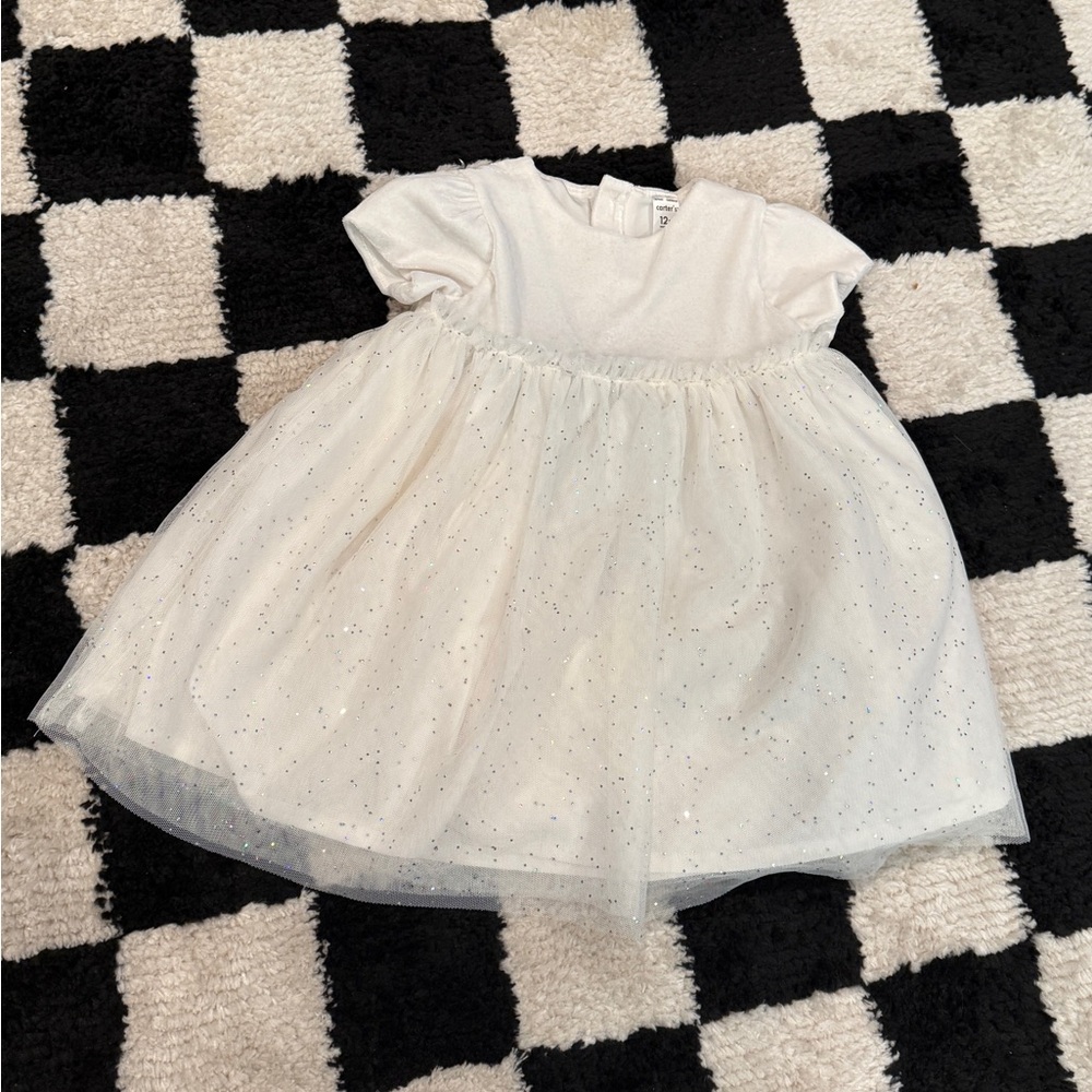 Carter's White Sparkle Kids Formal Dress